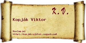 Kopják Viktor névjegykártya