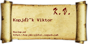 Kopják Viktor névjegykártya